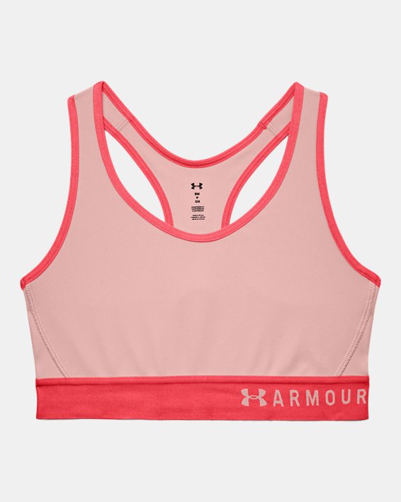 Women's Armour® Mid Sports Bra, Pink, pdpMainDesktop image number 8